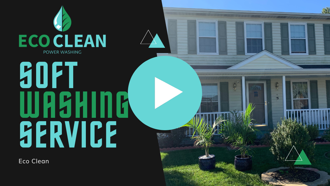 A video of a house being cleaned by eco clean soft washing service