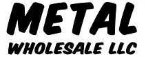 The logo for metal wholesale llc is black and white.