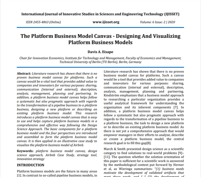Platform Business Model Canvas research