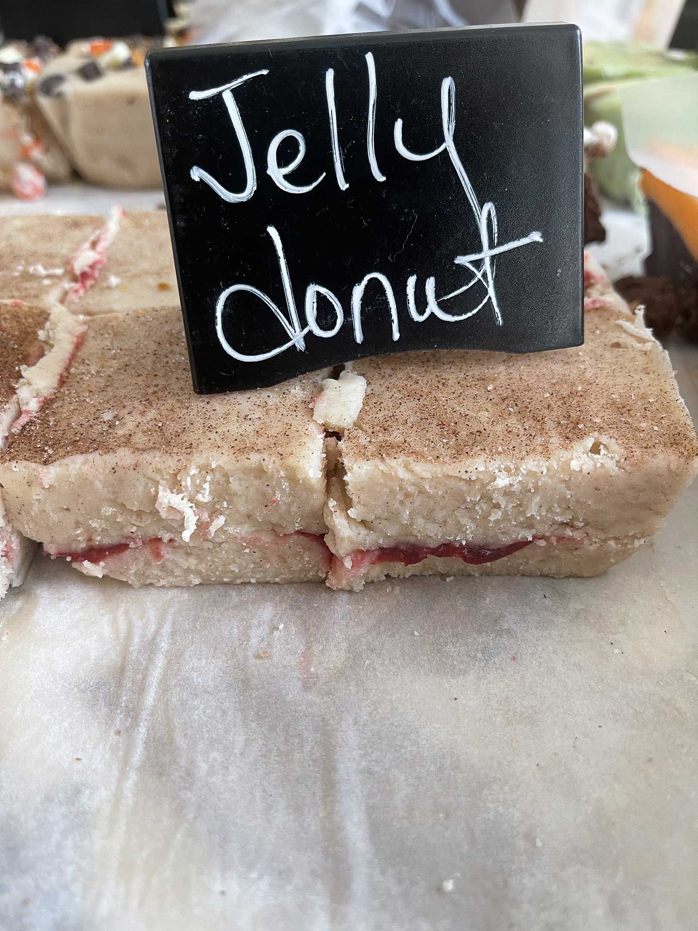 Jelly donut fudge with a