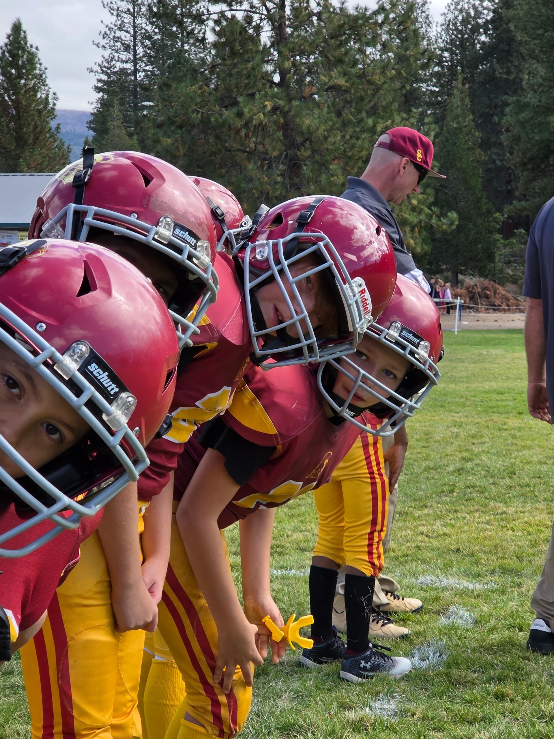 Football Players eager on the sideline