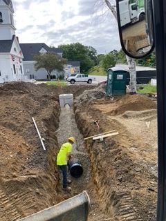 Installing Underground Concrete Septic Tank — North Hampton, NH — Lupoli Excavators