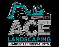 A logo for ace landscaping hardscape specialists
