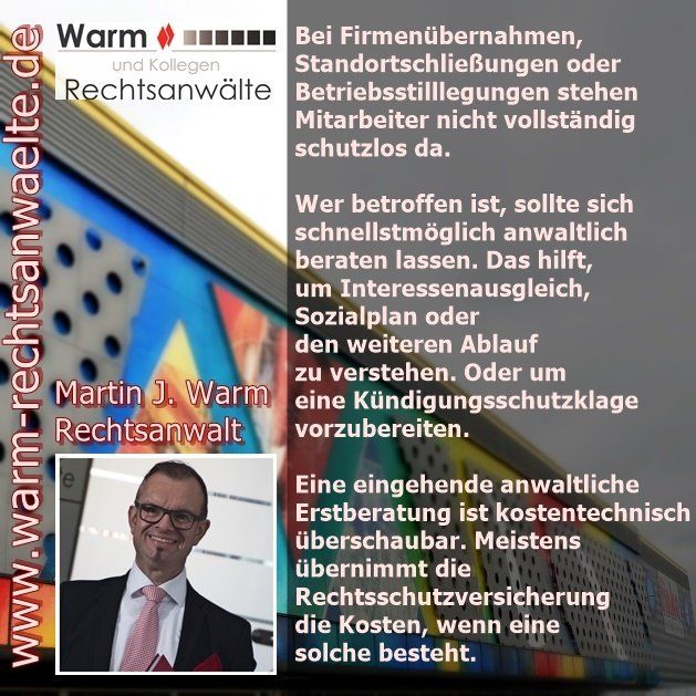 Rechtsanwalt Warm, Paderborn | Firmenübernahme | Standortschließung | Betriebsstilllegung