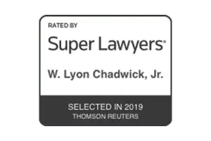 Super Lawyers badge, W. Lyon Chadwick, Jr. selected in 2019 by Thomson Reuters.
