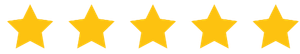 Five yellow, five-pointed stars lined up horizontally, typically representing a five-star rating.