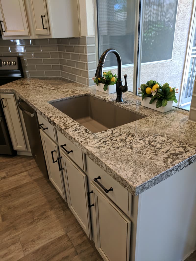 granite counter top in bathroom