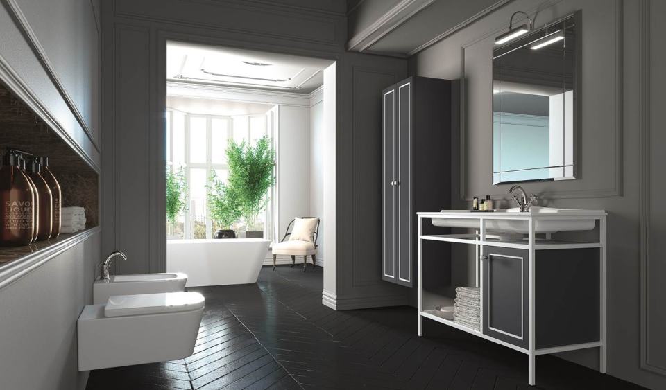 bagno con vasca e piante