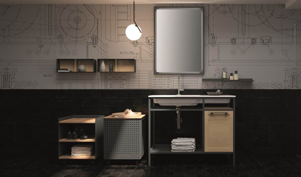 bagno con luce sferica