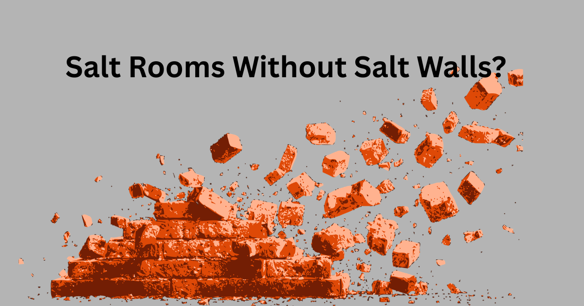 A pile of orange salt bricks crumbling into pieces under the text, 