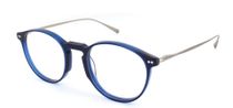 Une paire de lunettes en écaille de tortue avec une monture bleue