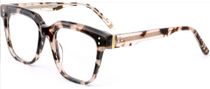 Une paire de lunettes colorées sur fond blanc.