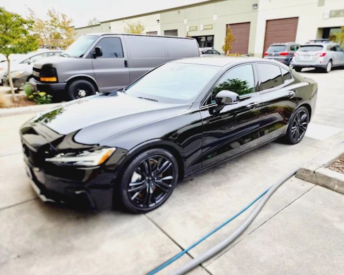 Ceramic coating on Volvo S60 with glossy, reflective finish at Wet Paint Auto Detailing in Roseville