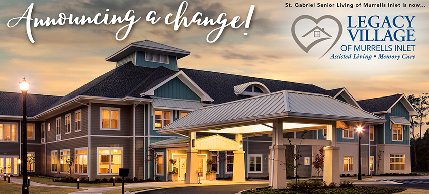 A large building with the words announcing a change on it