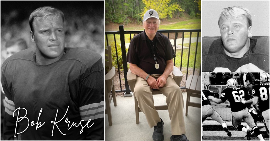 A collage of photos of bob krug a football player