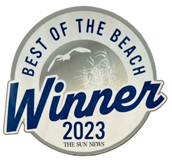 A sticker that says best of the beach winner 2023