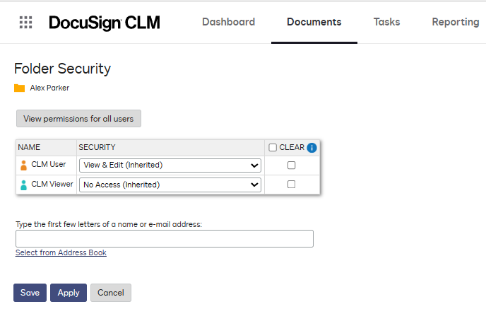 DocuSign CLM Centralized Documents Repository