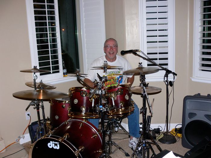 A man playing drums