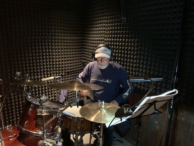 A man playing drums