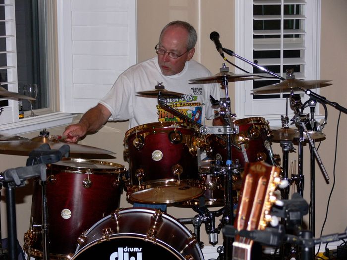 A man playing drums