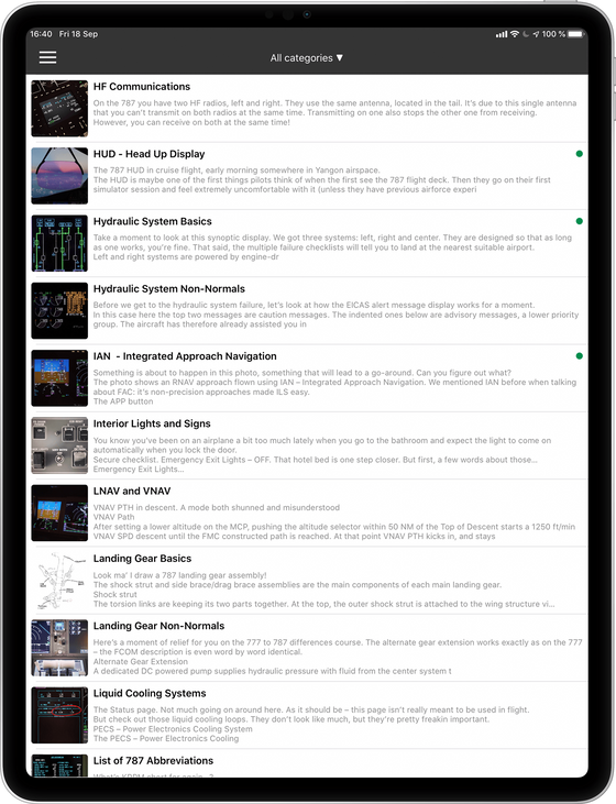 Boeing 787 manual app for iPad