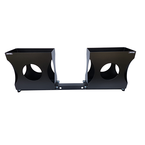 A black tyre trek swing away on a white background.