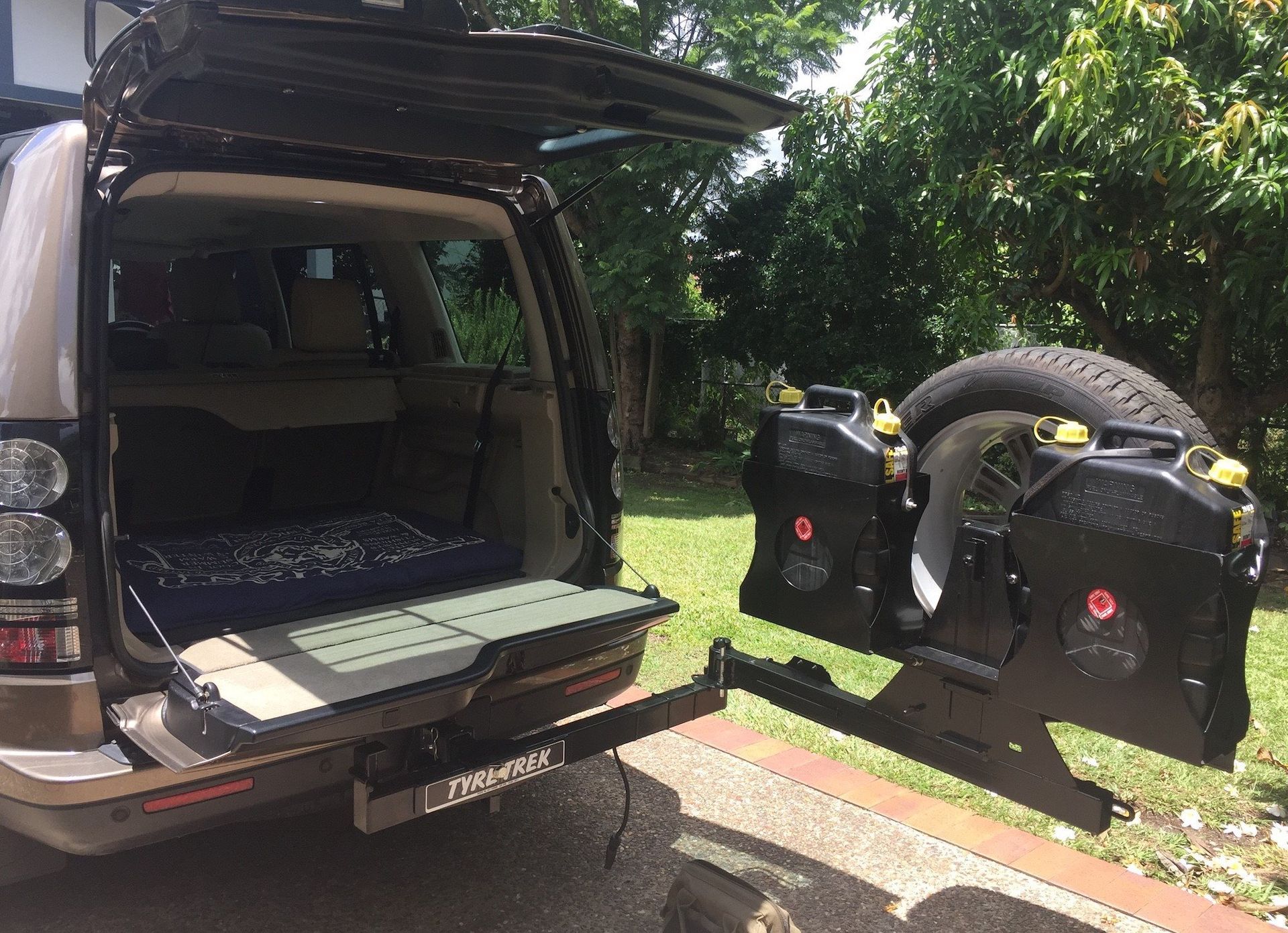 The back of a 4wd with the boot open