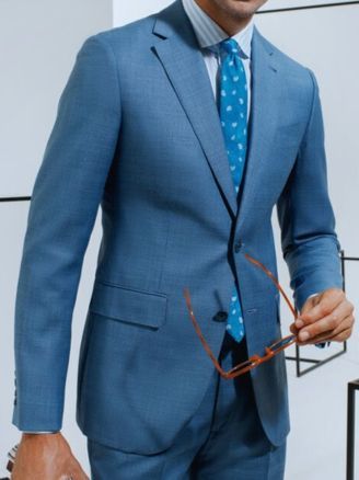 Men's custom tailored blue suit