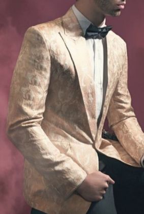 Gold patterned custom tuxedo jacket