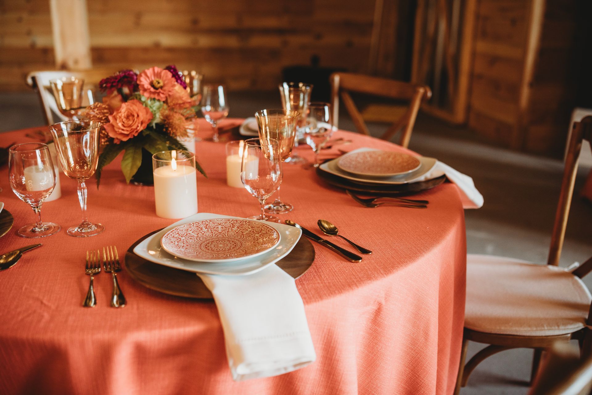 orange fall thanksgiving table decor