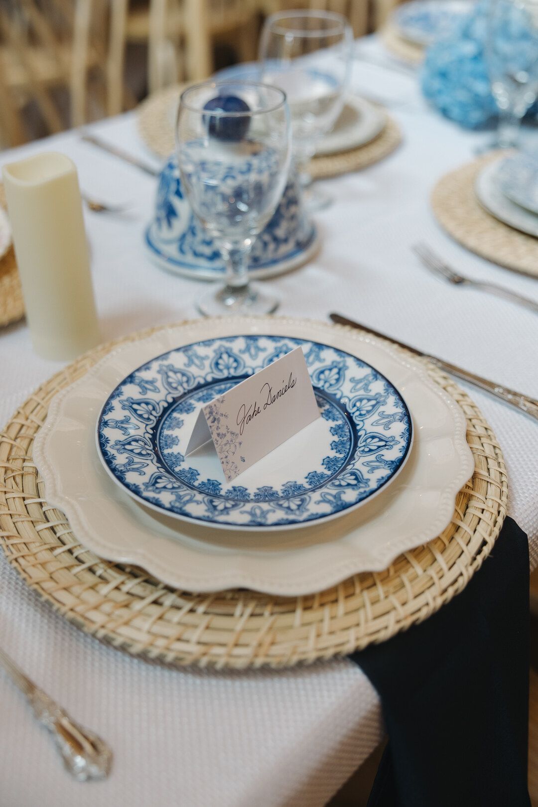 rattan charger rentals