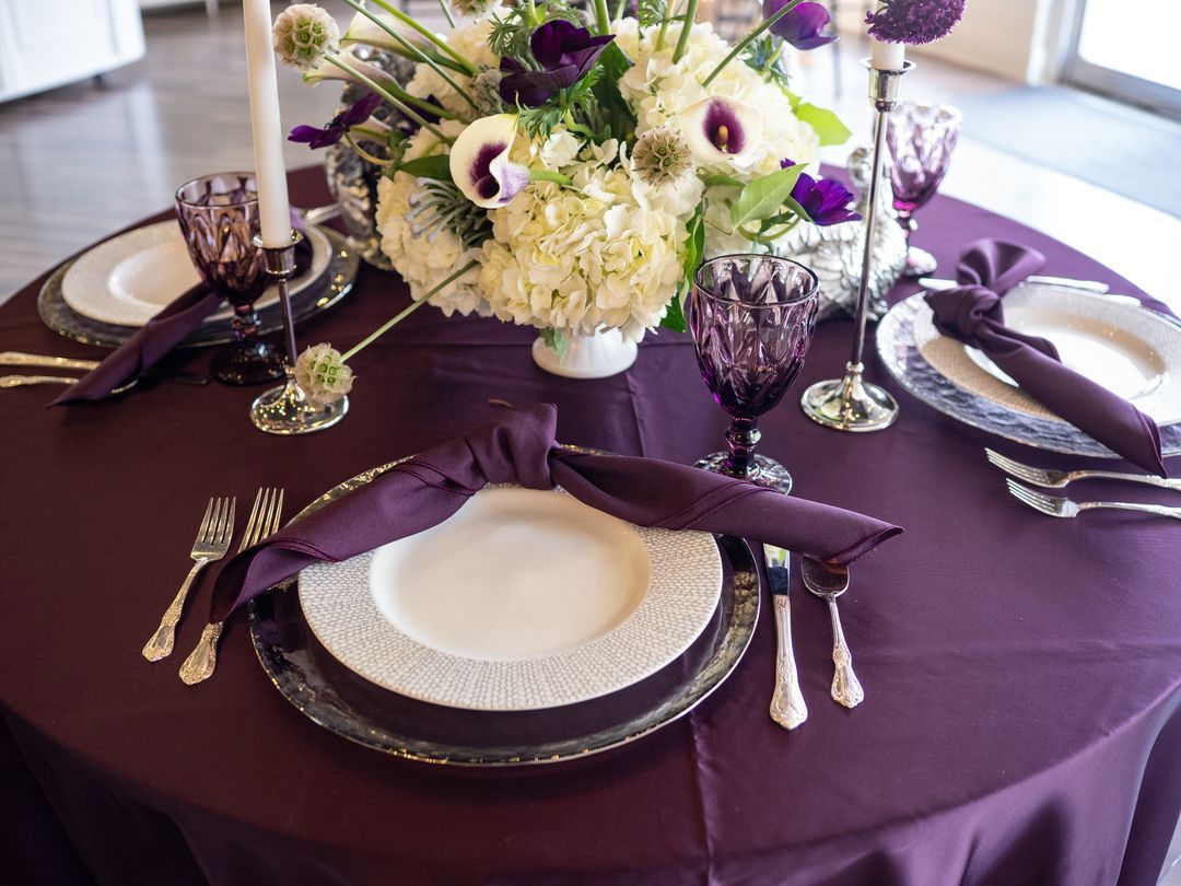 purple thanksgiving table