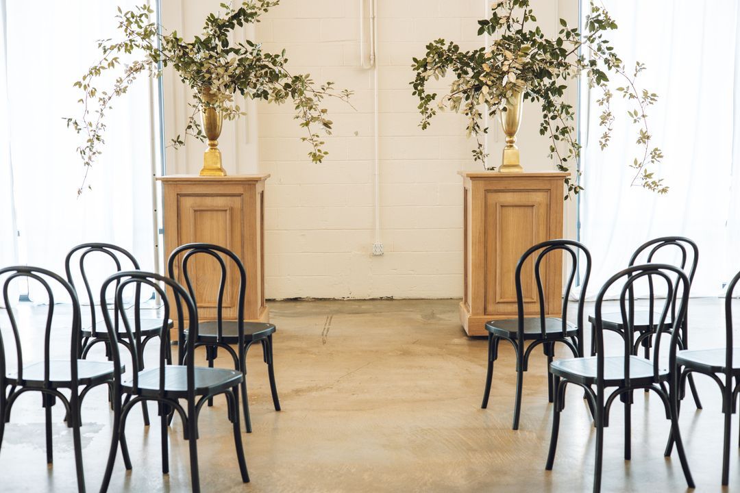 black wedding chairs