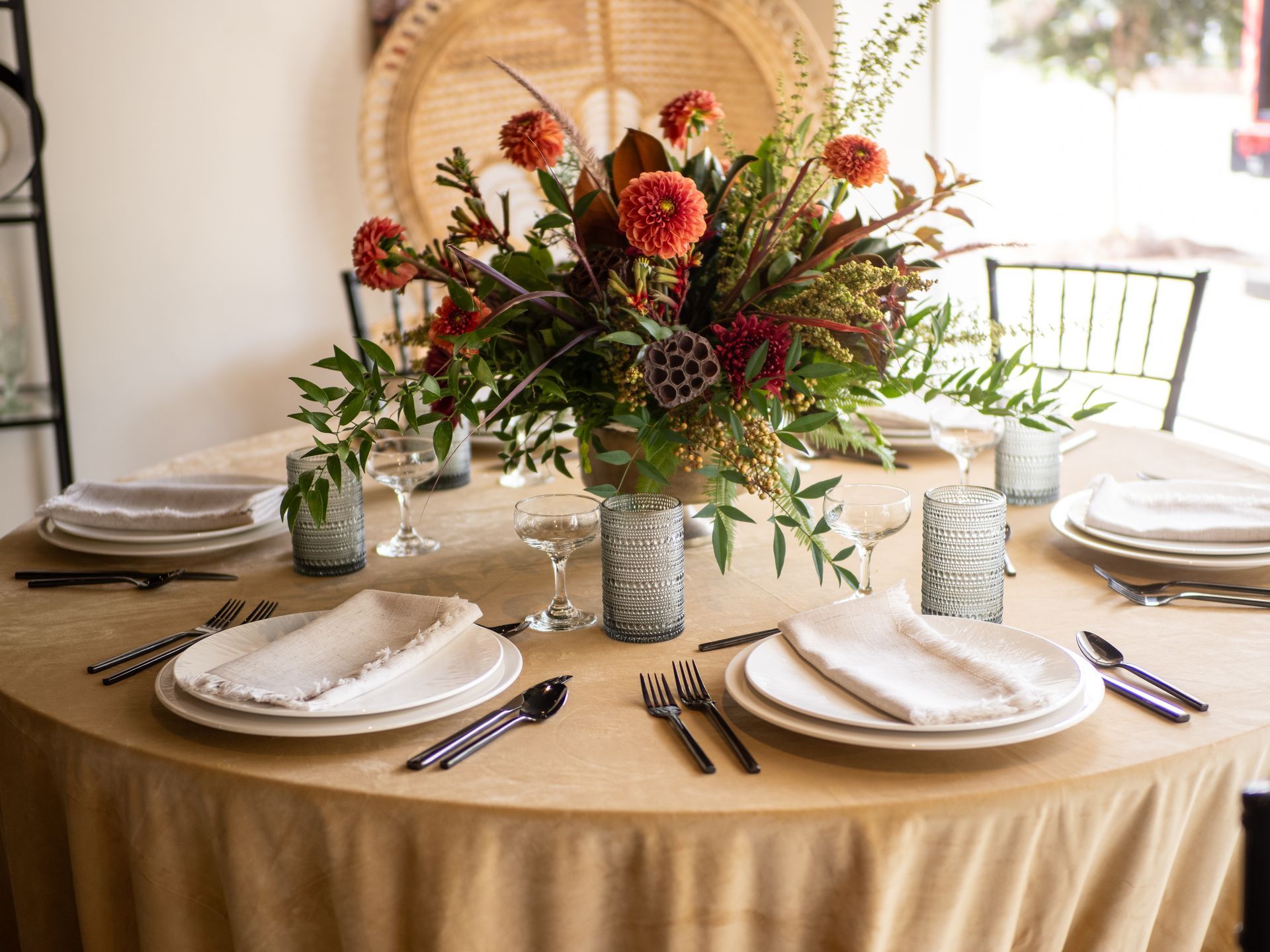 earth tone fall table honey beige