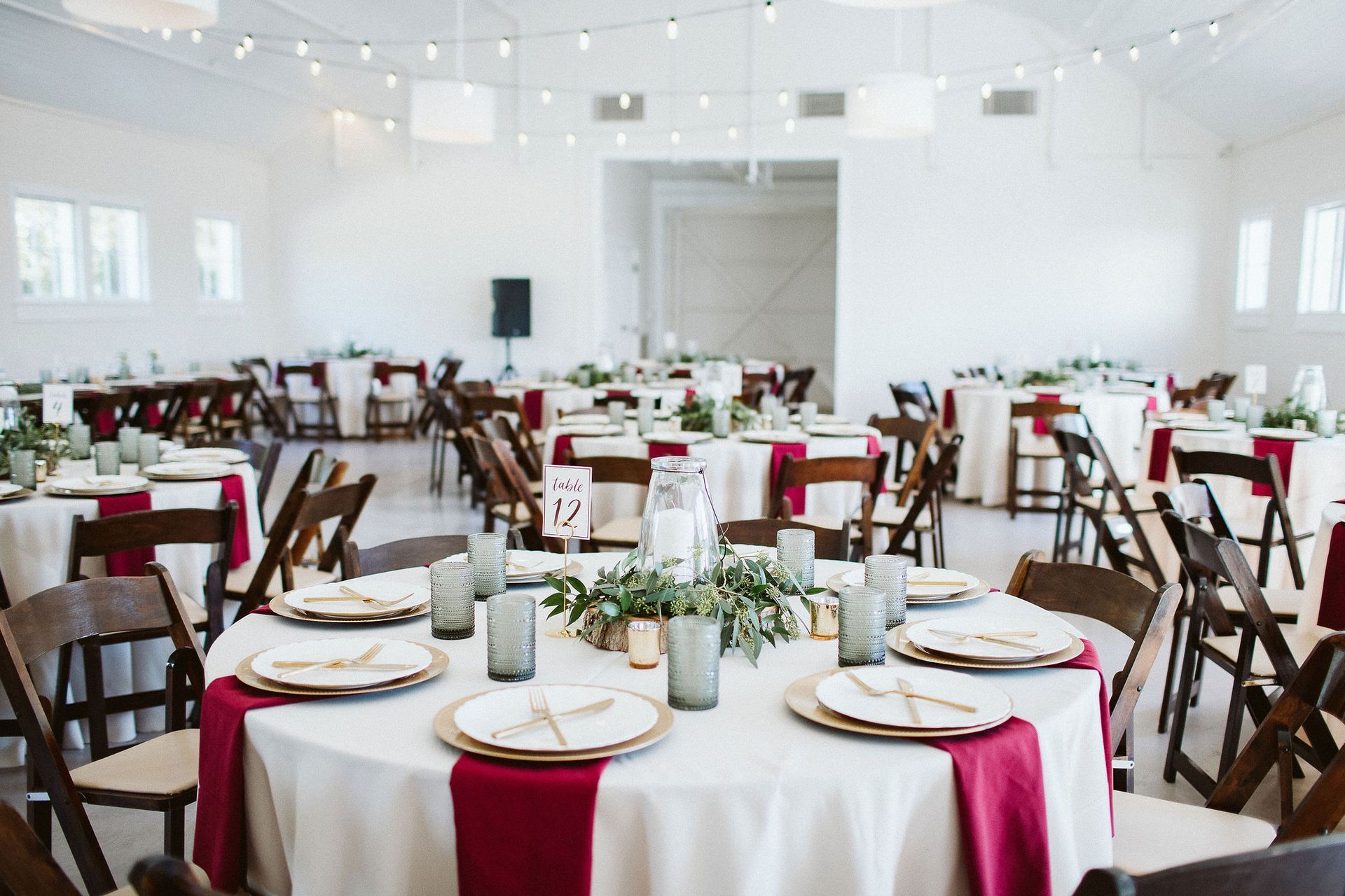 white wedding barn reception ideas