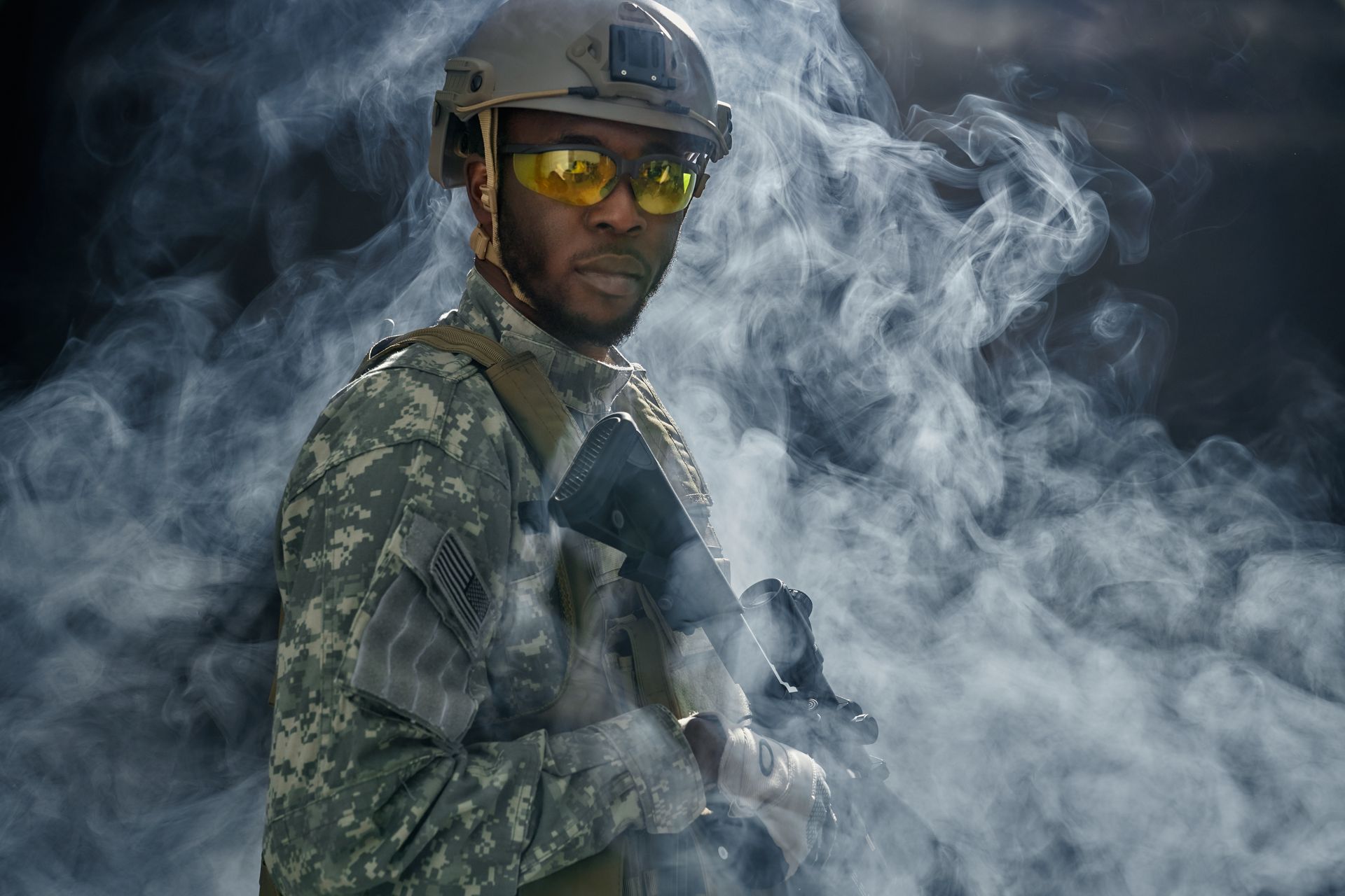 view-from-cloud-smoke-american-soldier