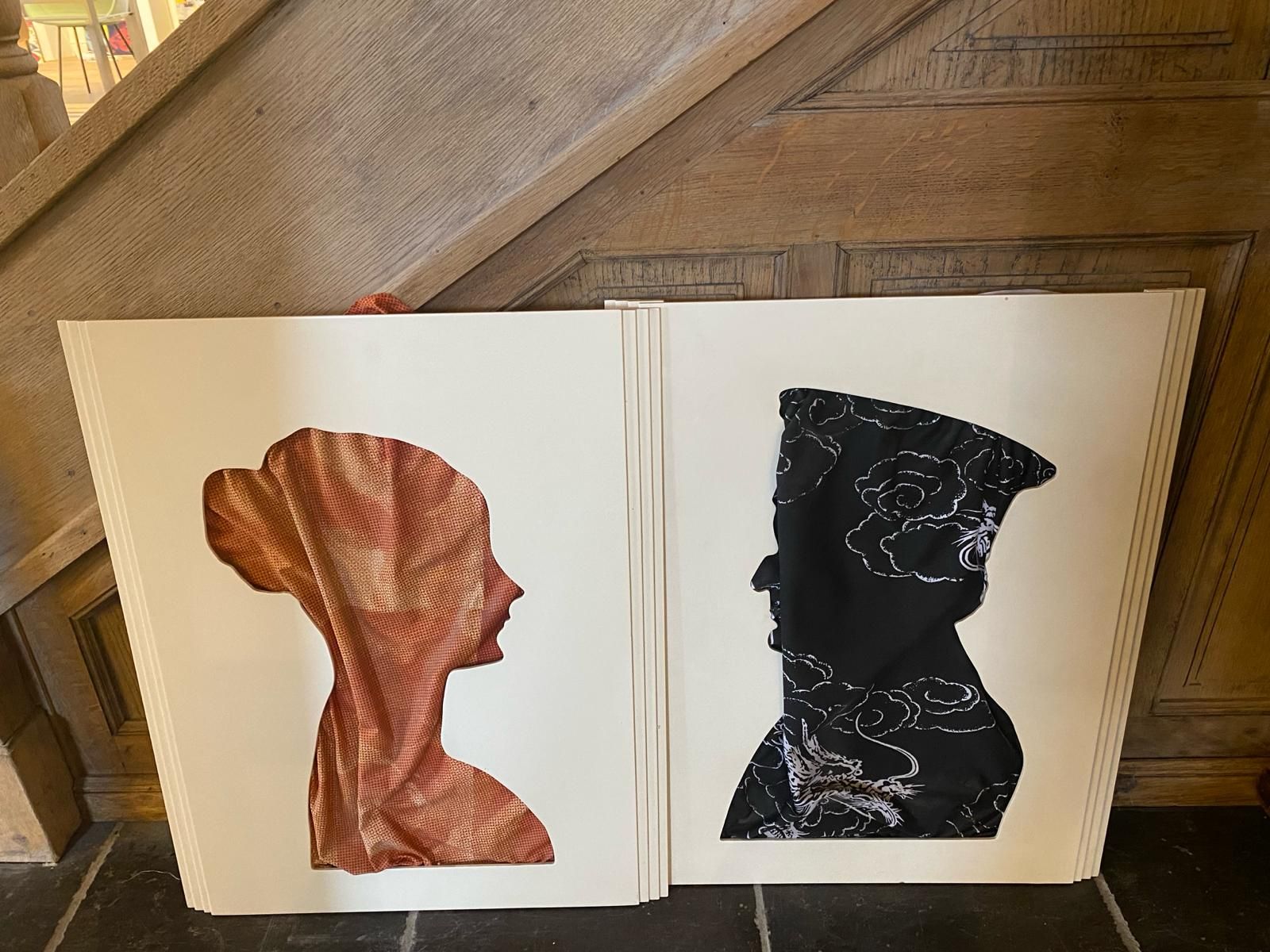 Montebello serigrafie  genummerd Federico di Montefeltro + profiel vrouw