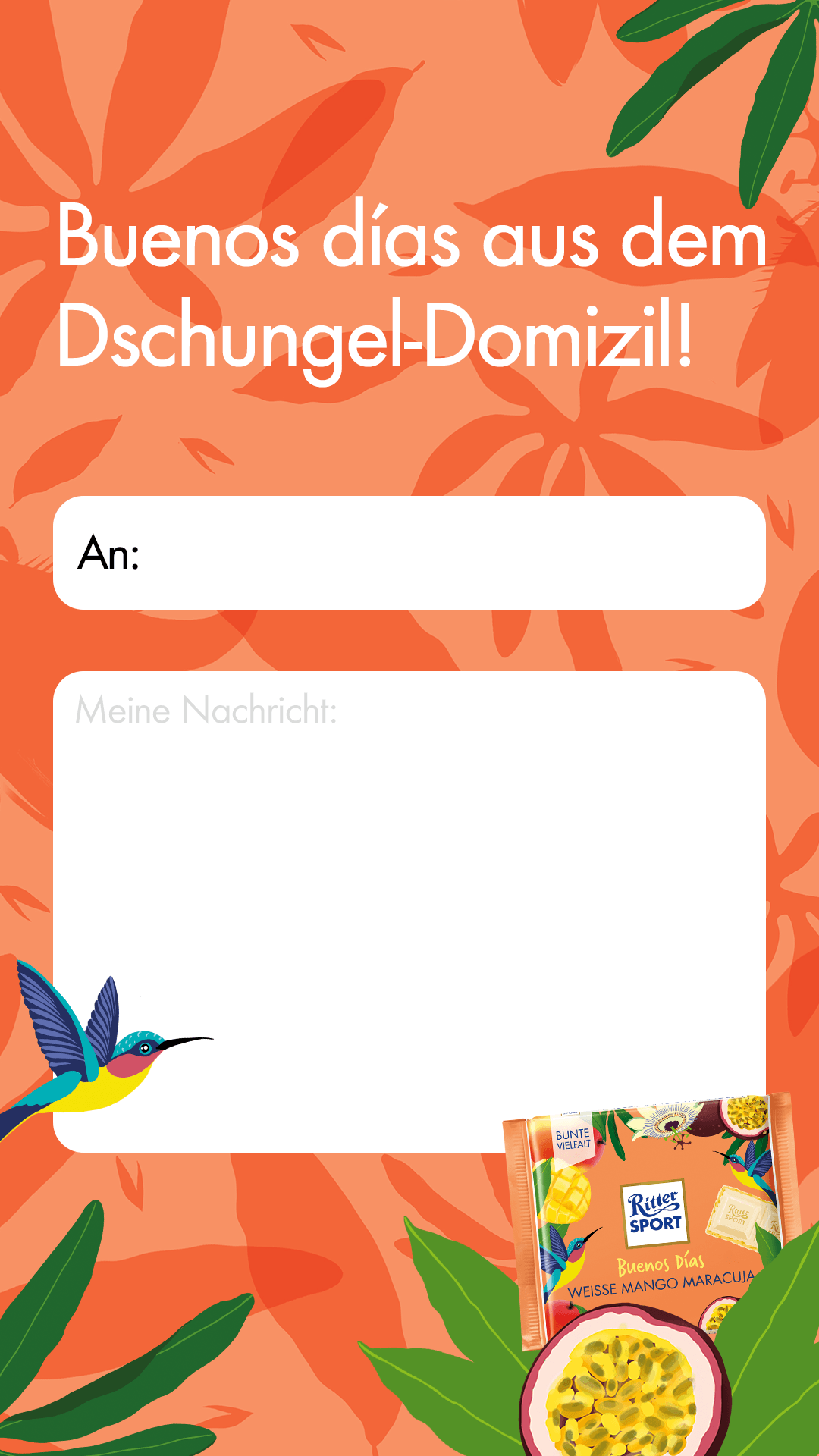 A card that says buenos dias aus dem dschungel-domizil