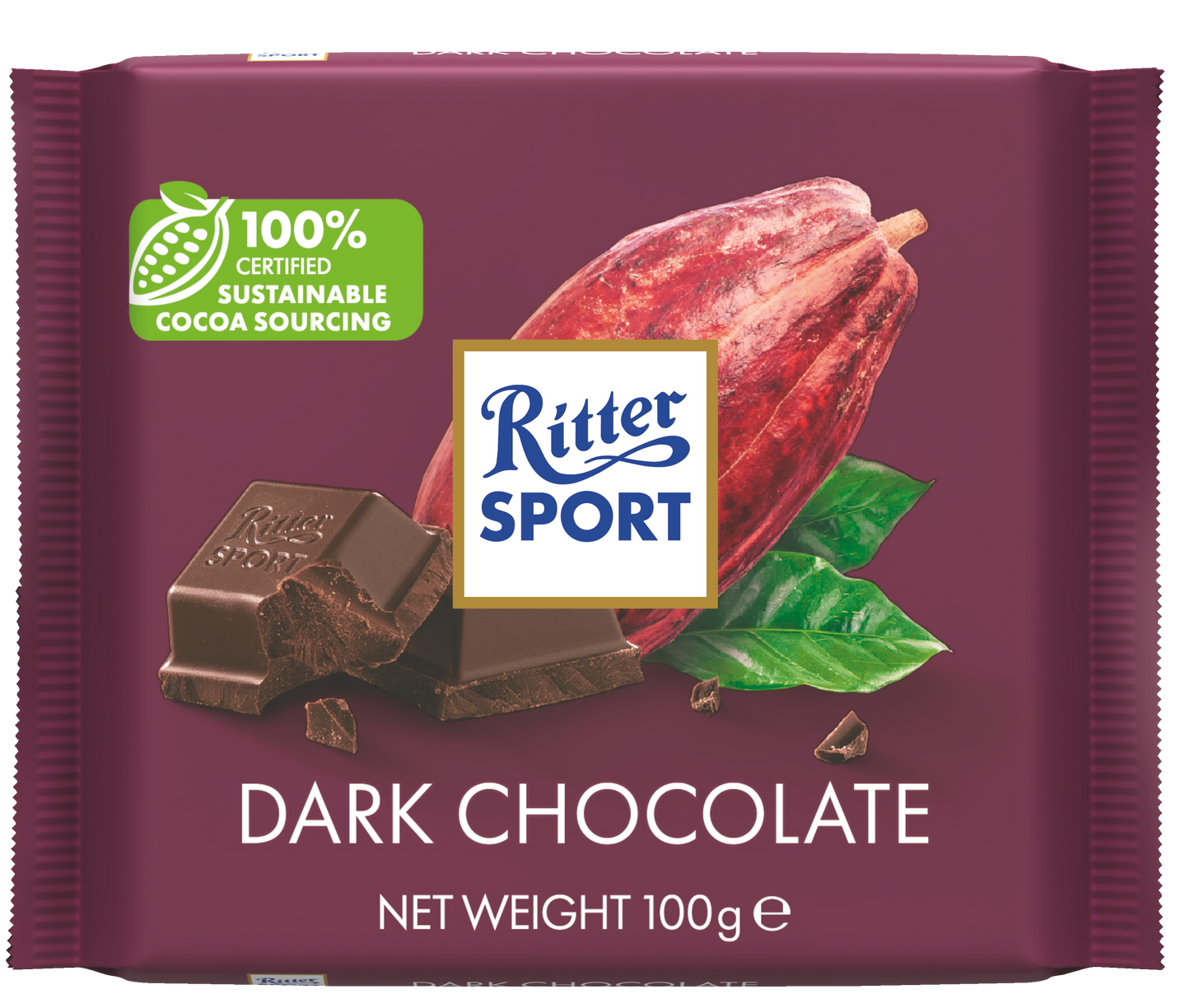 A package of dark chocolate from ritter sport