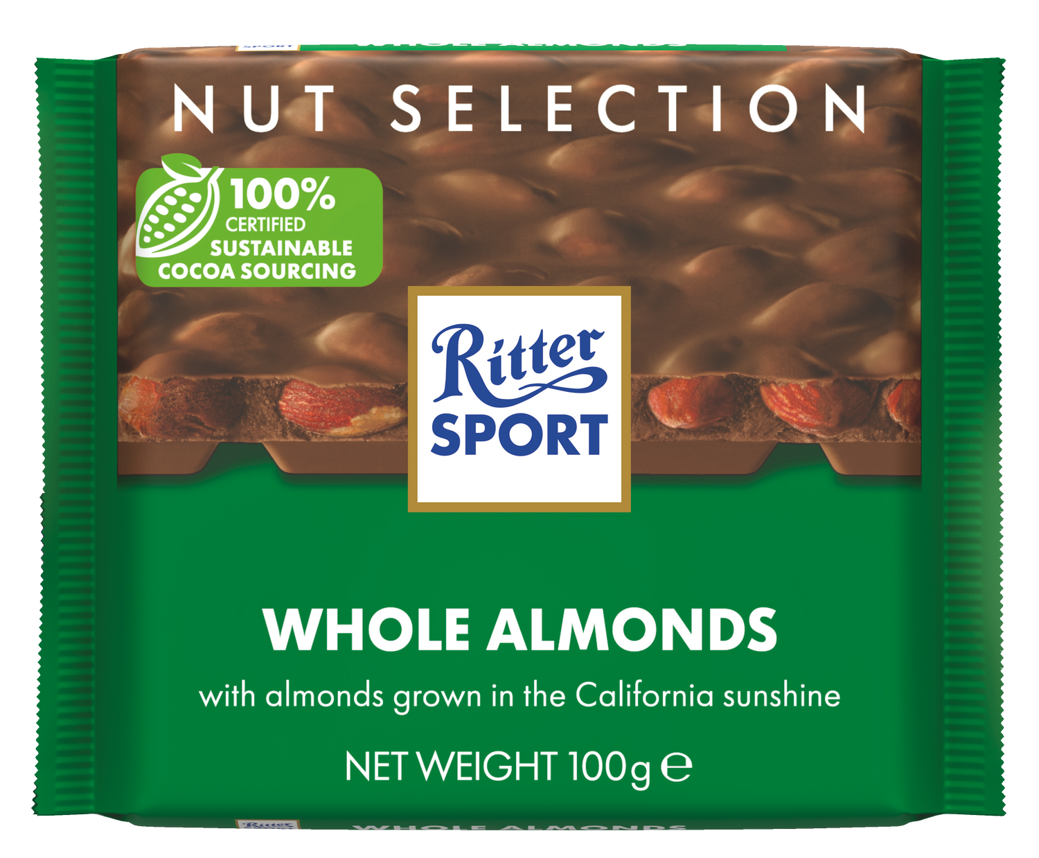 A package of ritter sport nut selection whole almonds