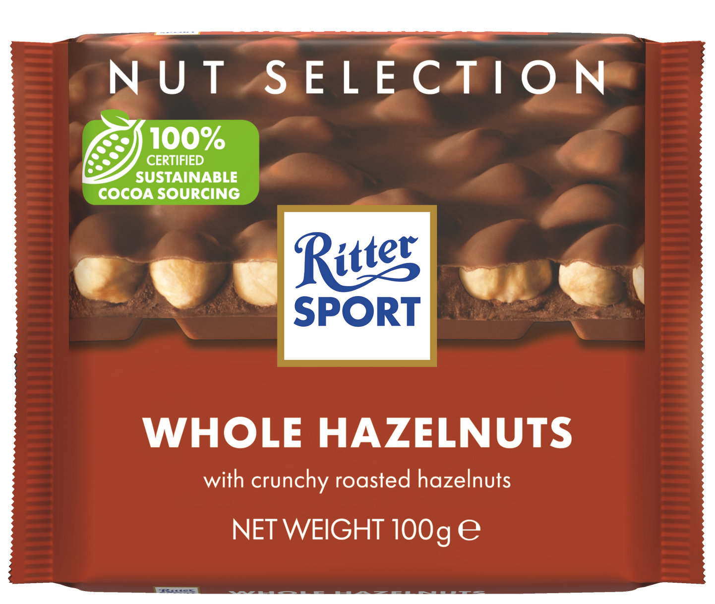 Ritter sport nut selection whole hazelnuts with crunchy roasted hazelnuts