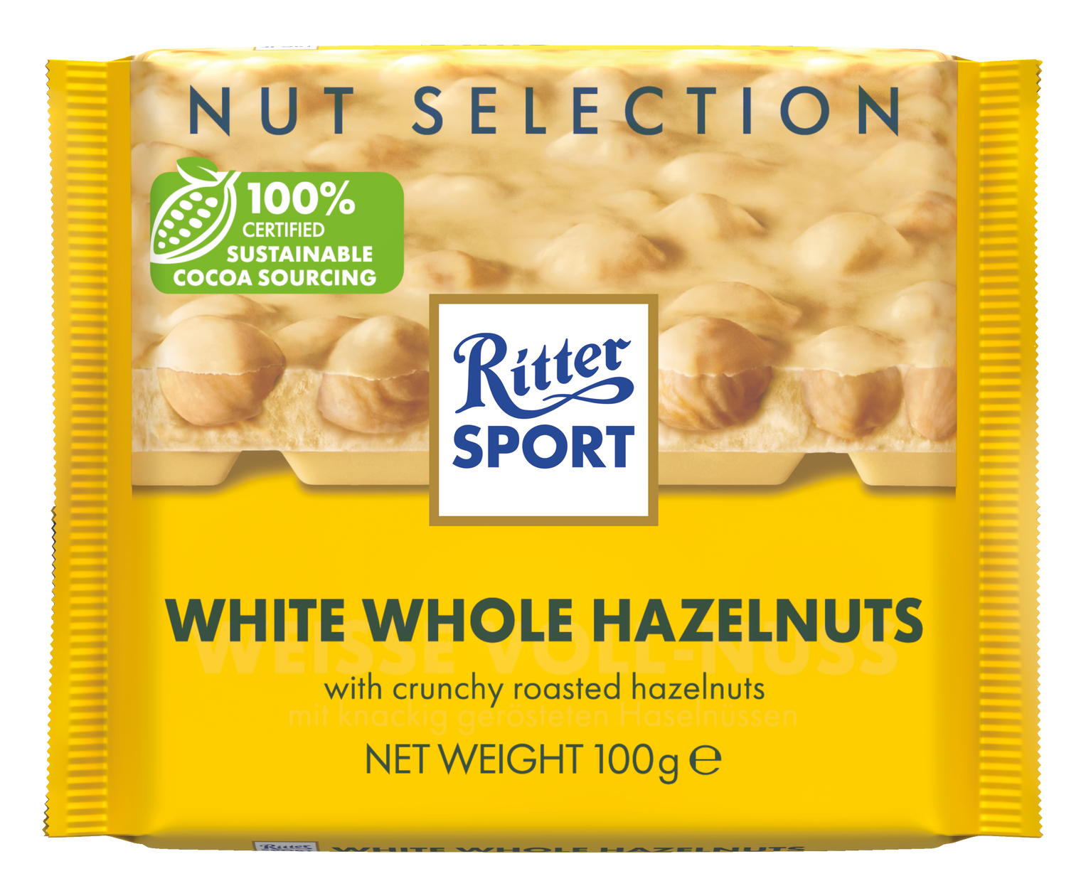 A package of white whole hazelnuts by ritter sport