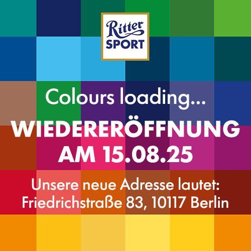 Eine Bekanntmachung zur Wiedererföffnung am 15.08.25. Die neue Adresse lautet Friedrichstraße 83, 10117 Berlin