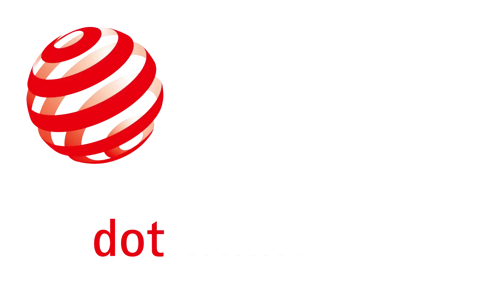 Red and white striped sphere with the word
