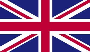 A close up of the british flag on a white background.