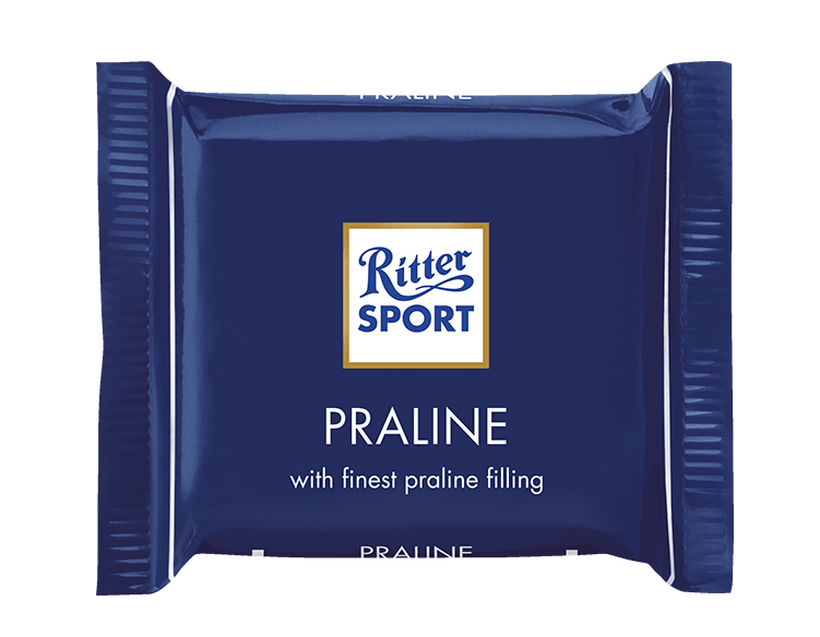 Ritter sport praline with finest praline filling