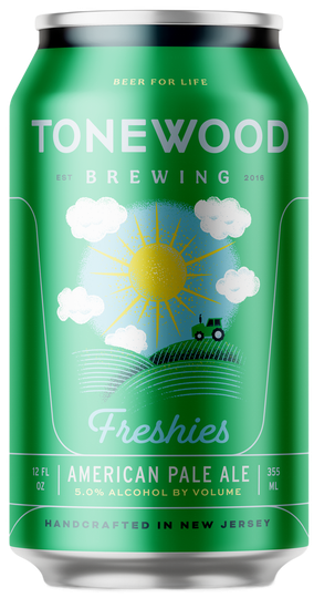 Green beer can labeled 