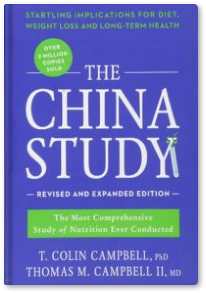 A book titled the china study by t. colin campbell