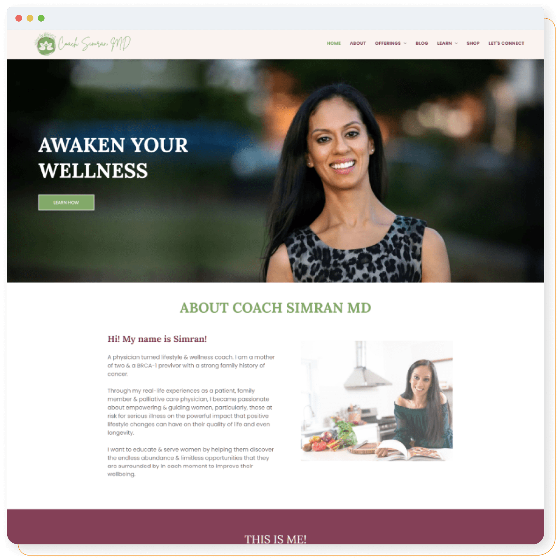 A screenshot of a website for coach similar md.