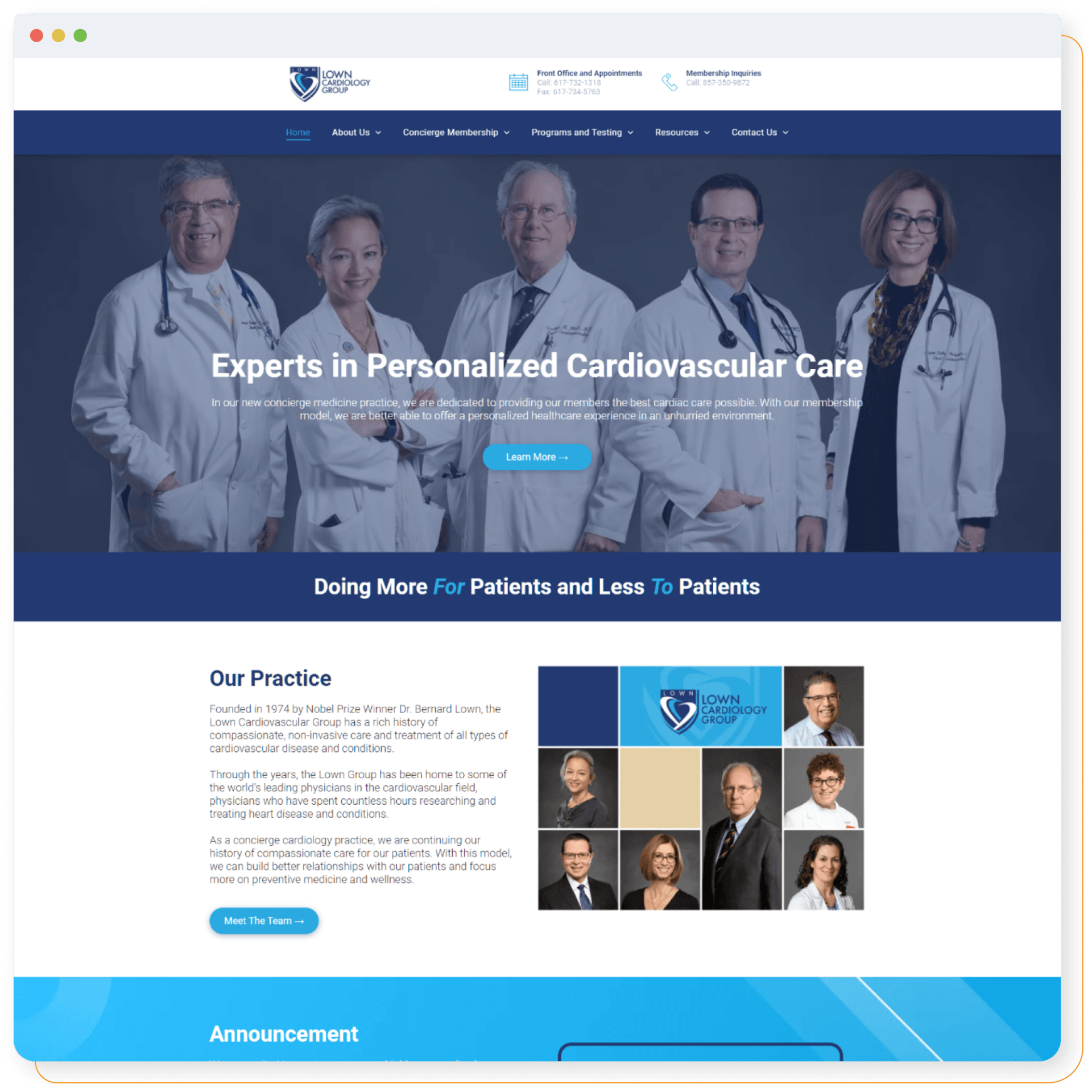 A screenshot of a website for experts in personalized cardiovascular care